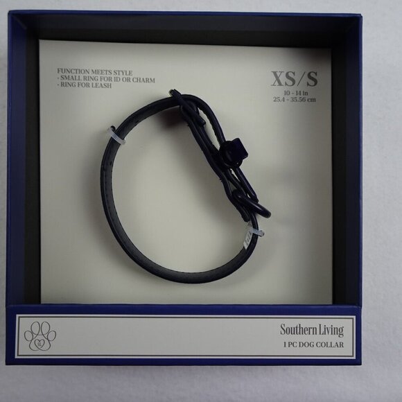 Southern Living Faux Leather Dog Collar Size XS / SMALL Blue Adjustable - Picture 2 of 11